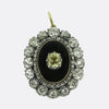Victorian Fancy Yellow Old Cut Diamond and Enamel Locket Pendant
