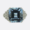 Art Deco 10.00 Carat Aquamarine and Diamond Ring