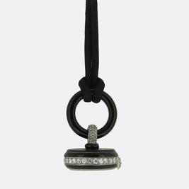 Cartier Antique Diamond Watch Fob Pendant Necklace