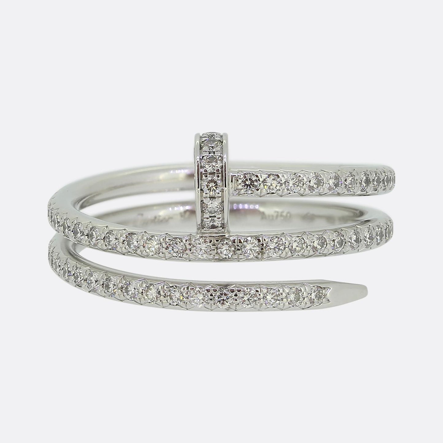 Cartier Juste un Clou Double Semi-Paved Diamond Ring Size N (54)