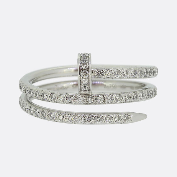 Cartier Juste un Clou Double Semi-Paved Diamond Ring Size N (54)