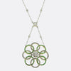 Art Deco Demantoid Garnet and Diamond Necklace