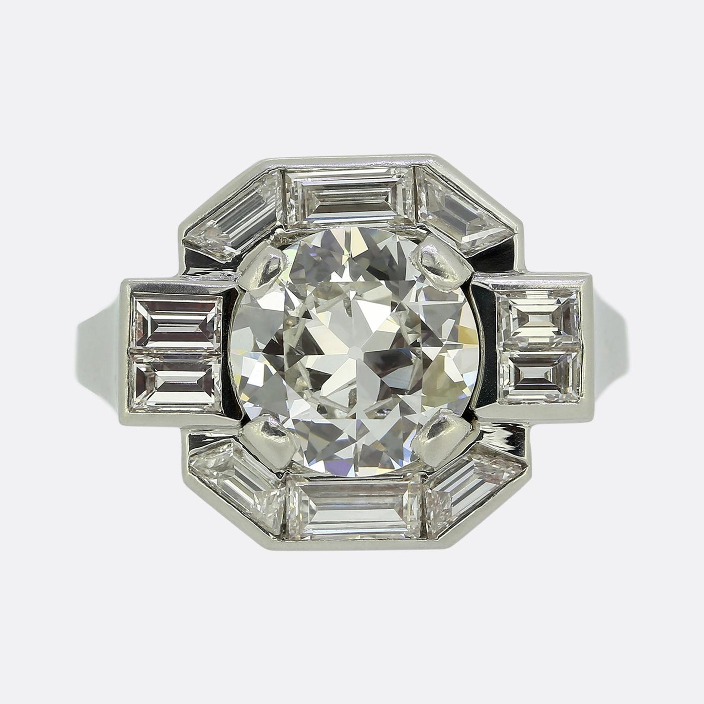 Late Art Deco 1.80 Carat Diamond Ring