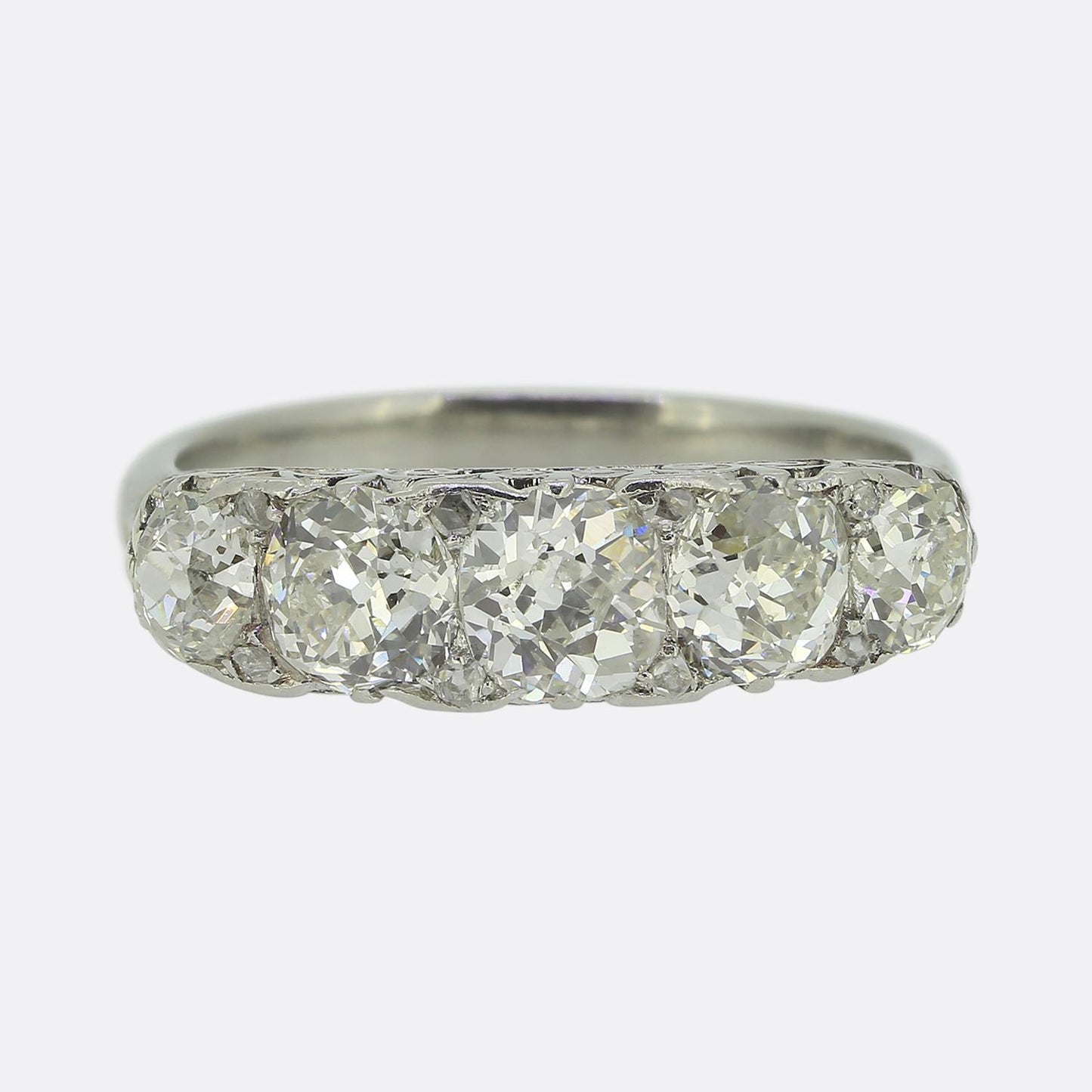 Edwardian 2.90 Carat Diamond Five-Stone Ring