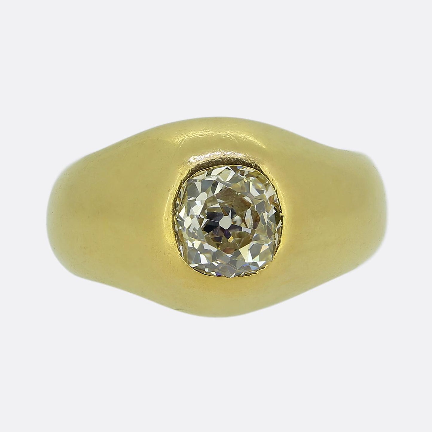 1.40 Carat Old Mine Cut Diamond Single-Stone Ring