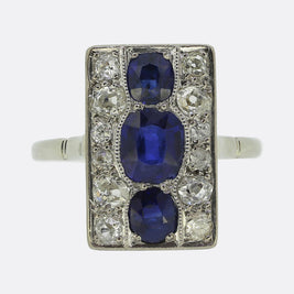 Art Deco Sapphire and Diamond Ring