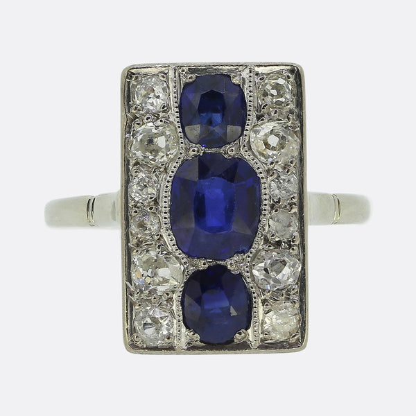 Art Deco Sapphire and Diamond Ring