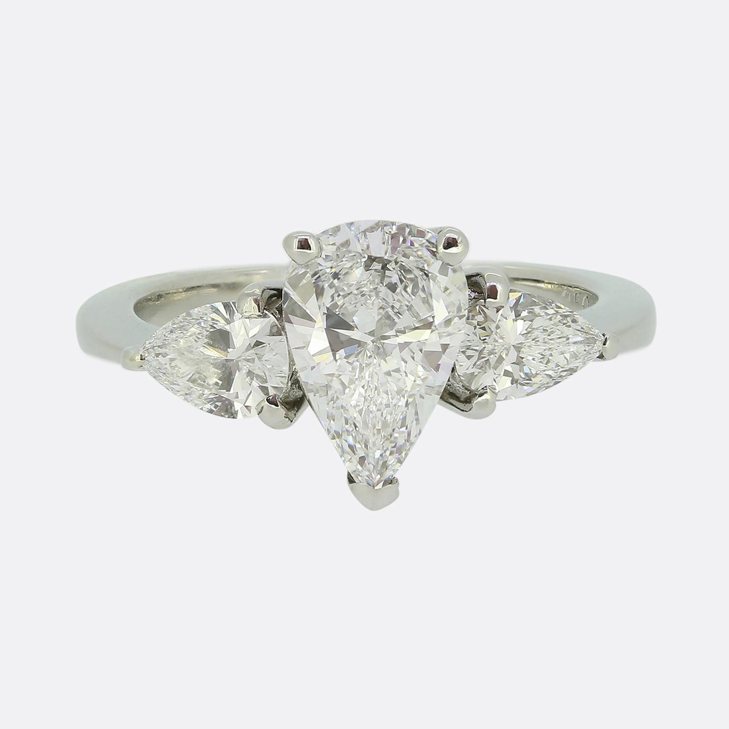 Graff 1.51 Carat Pear-Cut Diamond Three-Stone Promise Engagement Ring