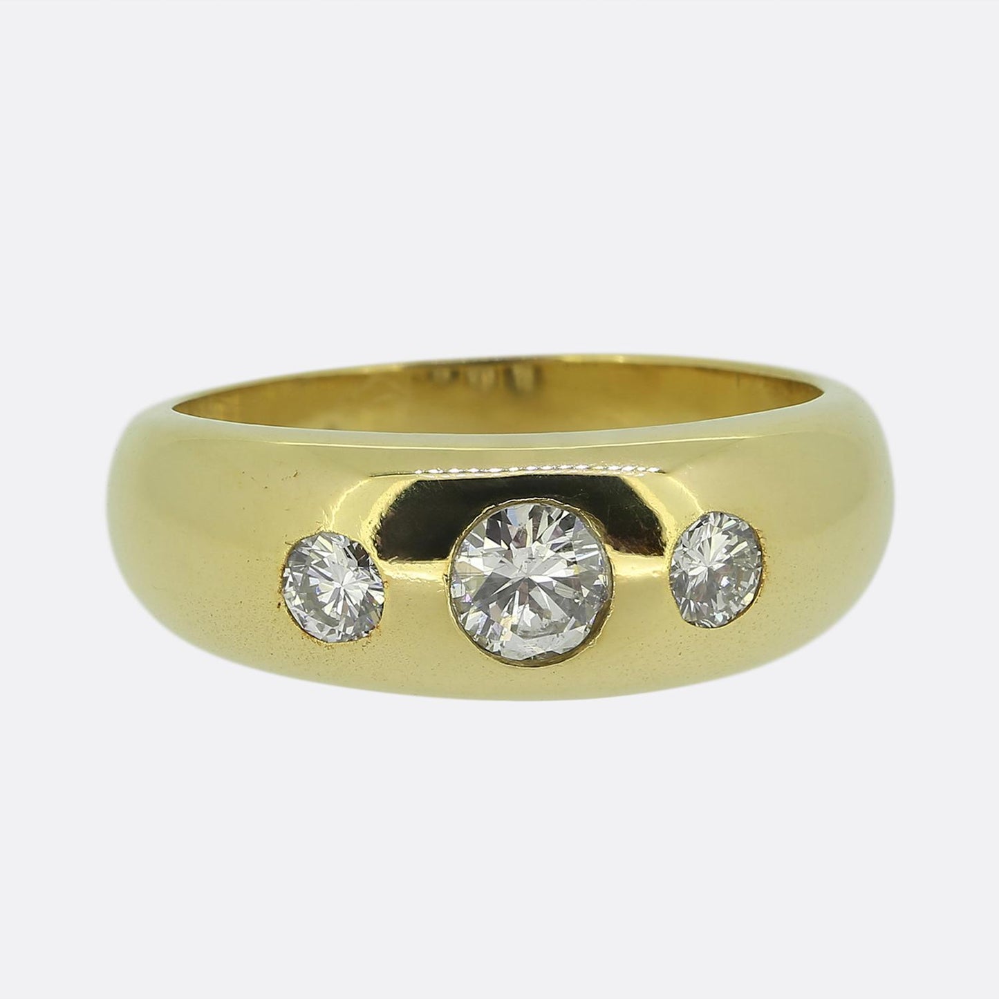0.41 Carat Diamond Three-Stone Gypsy Ring