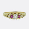 Victorian Ruby and Diamond Five-Stone Ring