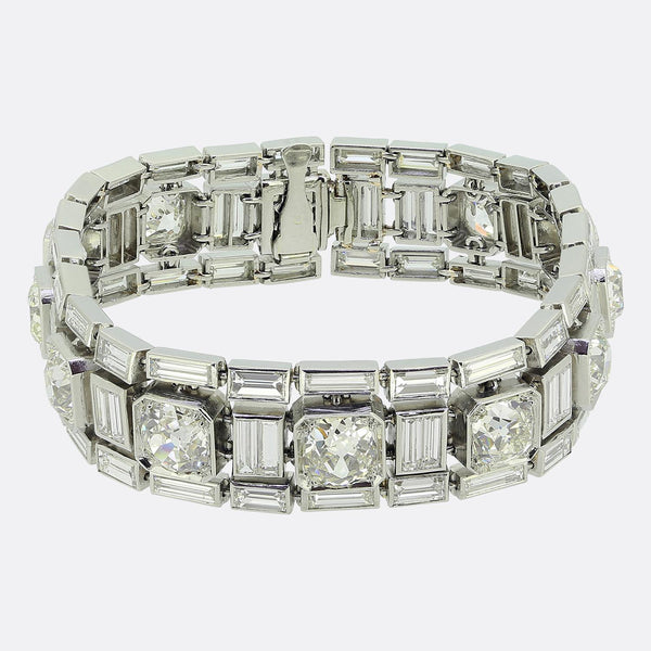 Art Deco 32.00 Carat Diamond Bracelet