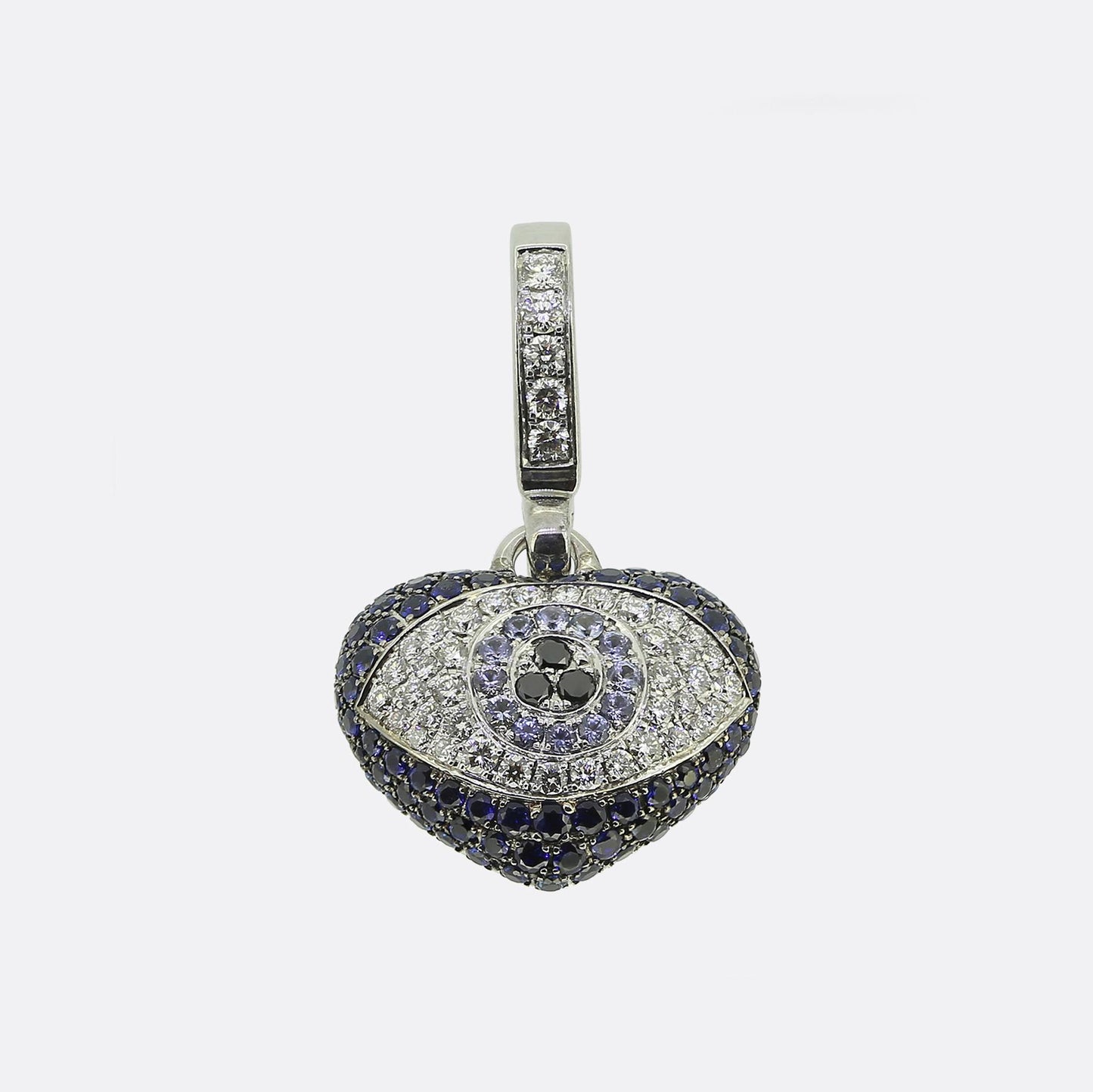 Theo Fennell Sapphire and Diamond Evil Eye Art Pendant