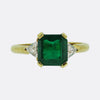 1.80 Carat Emerald and Diamond Three-Stone Ring