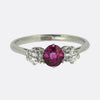 Vintage Ruby and Diamond Three-Stone Ring