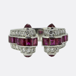 Art Deco Ruby and Diamond Ring