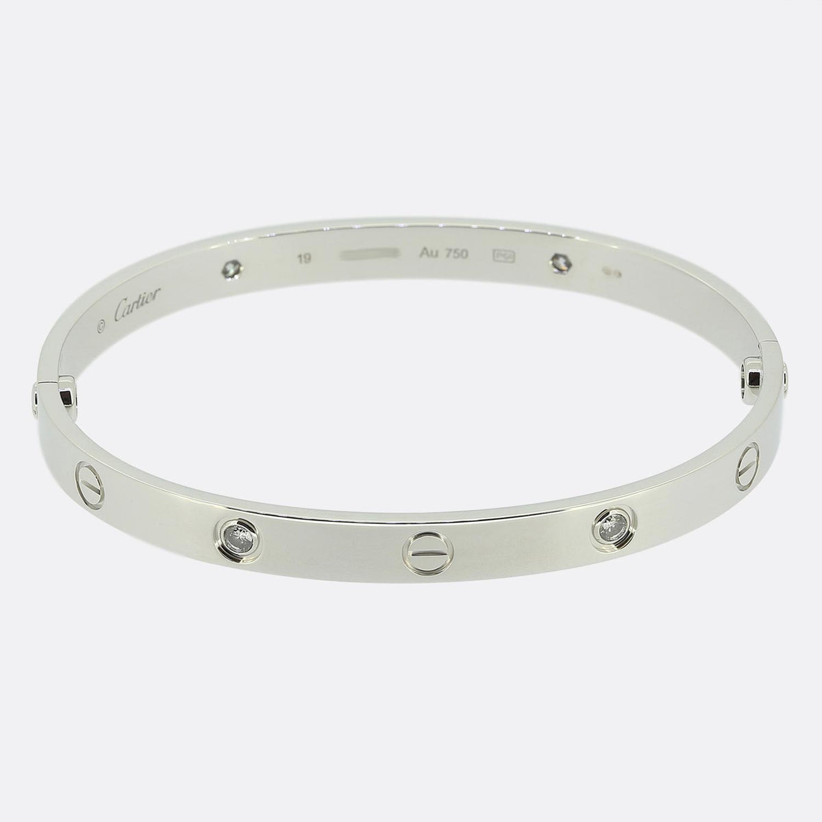Cartier Four Diamond LOVE Bangle Size 19