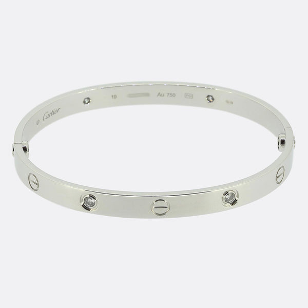 Cartier Four Diamond LOVE Bangle Size 19
