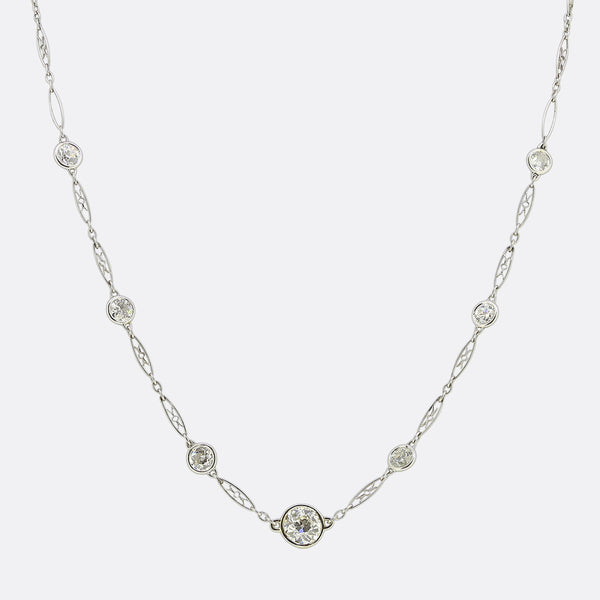 Art Deco Diamond Chain Necklace