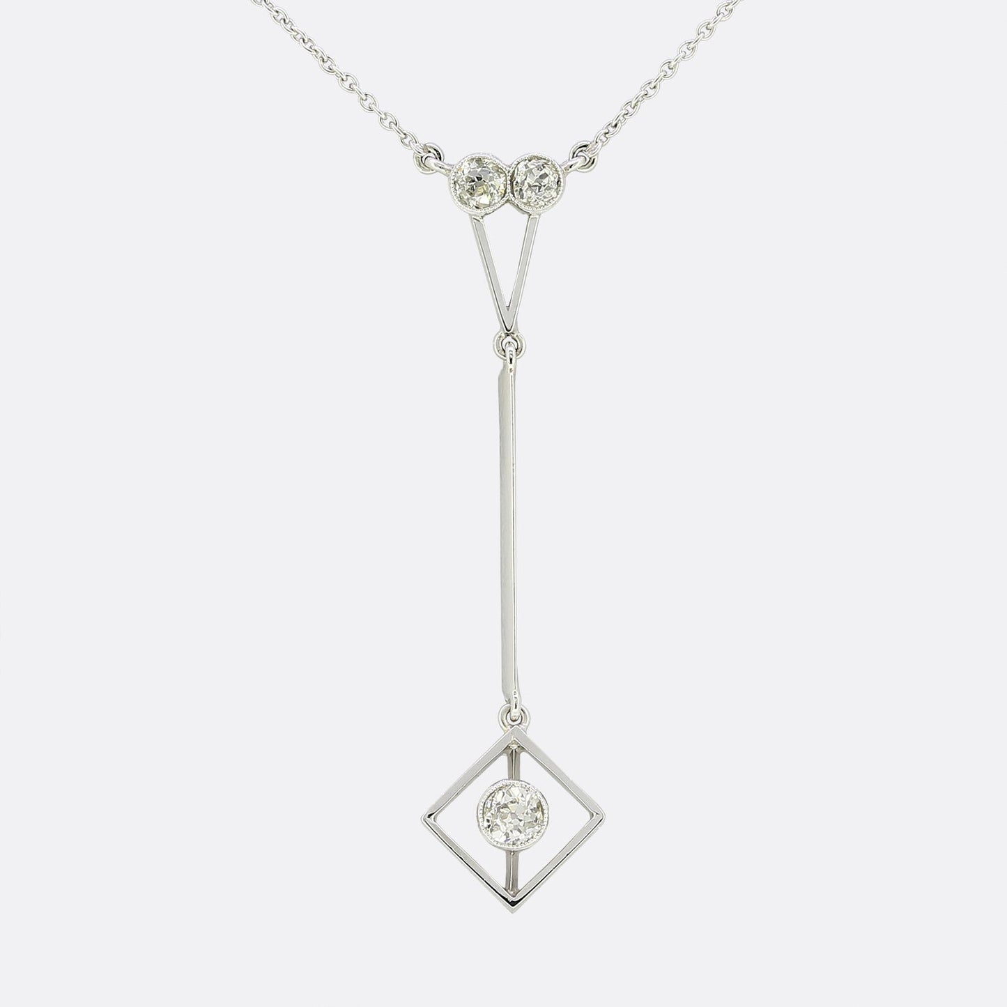 Art Deco Diamond Drop Necklace