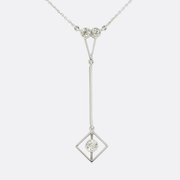 Art Deco Diamond Drop Necklace
