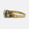 Georgian Ruby and Pearl Cluster Ring