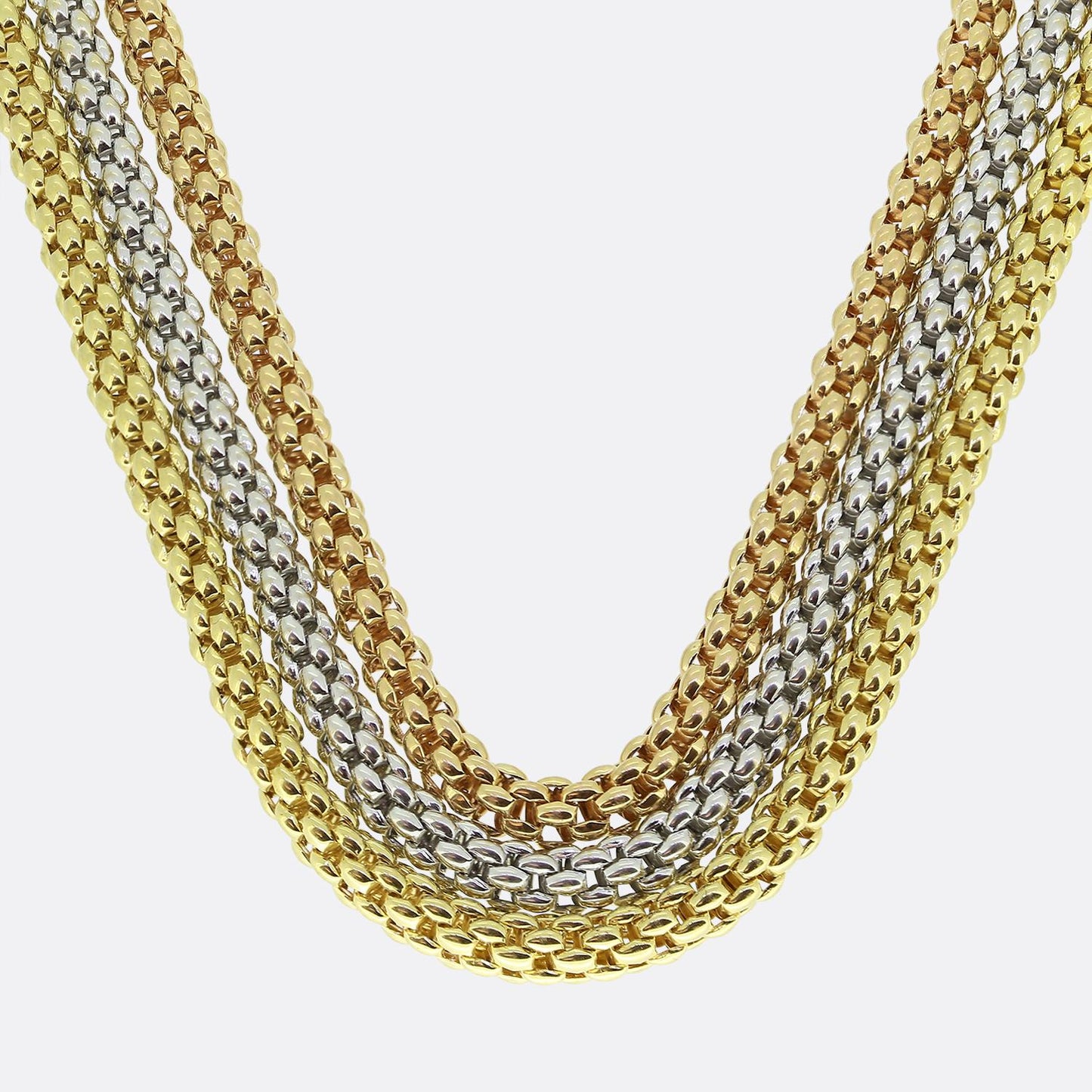 Fope Tricolour Three-Row Necklace