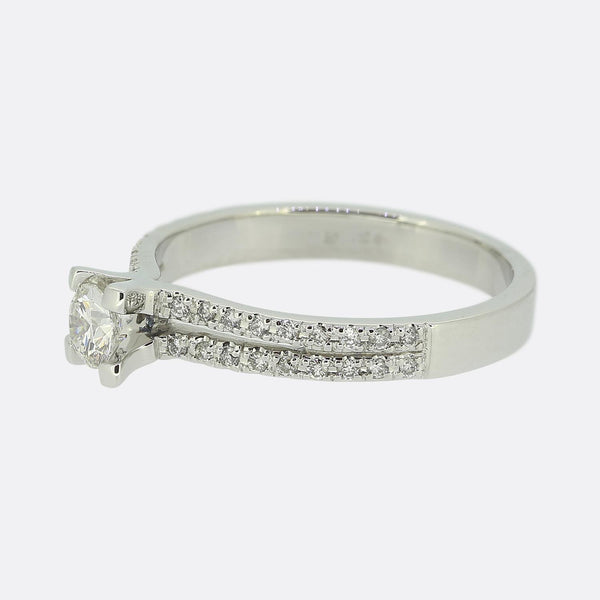 0.22 Carat Round Brilliant Cut Diamond Solitaire Ring