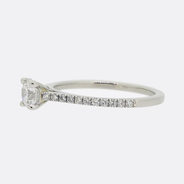 De Beers 0.35 Carat Diamond Solitaire Engagement Ring
