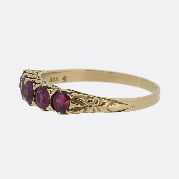 Victorian Five-Stone Ruby Ring