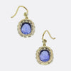 Antique Ceylon Sapphire and Diamond Drop Earrings