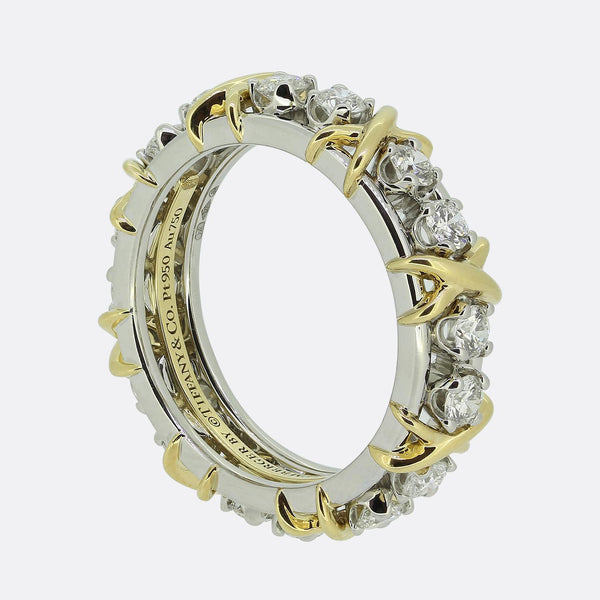 Tiffany & Co. Schlumberger Sixteen-Stone Diamond Ring Size N 1/2 (55)