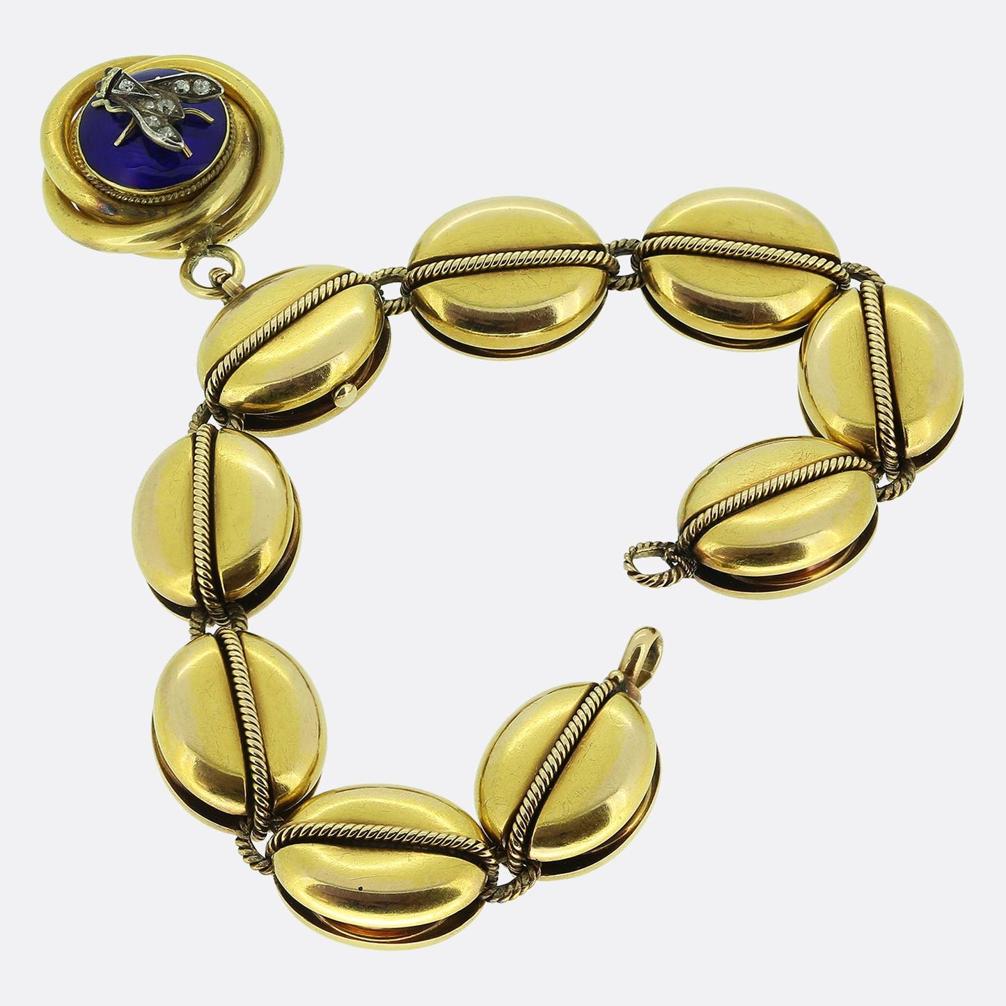 Victorian Diamond Fly Locket Bracelet
