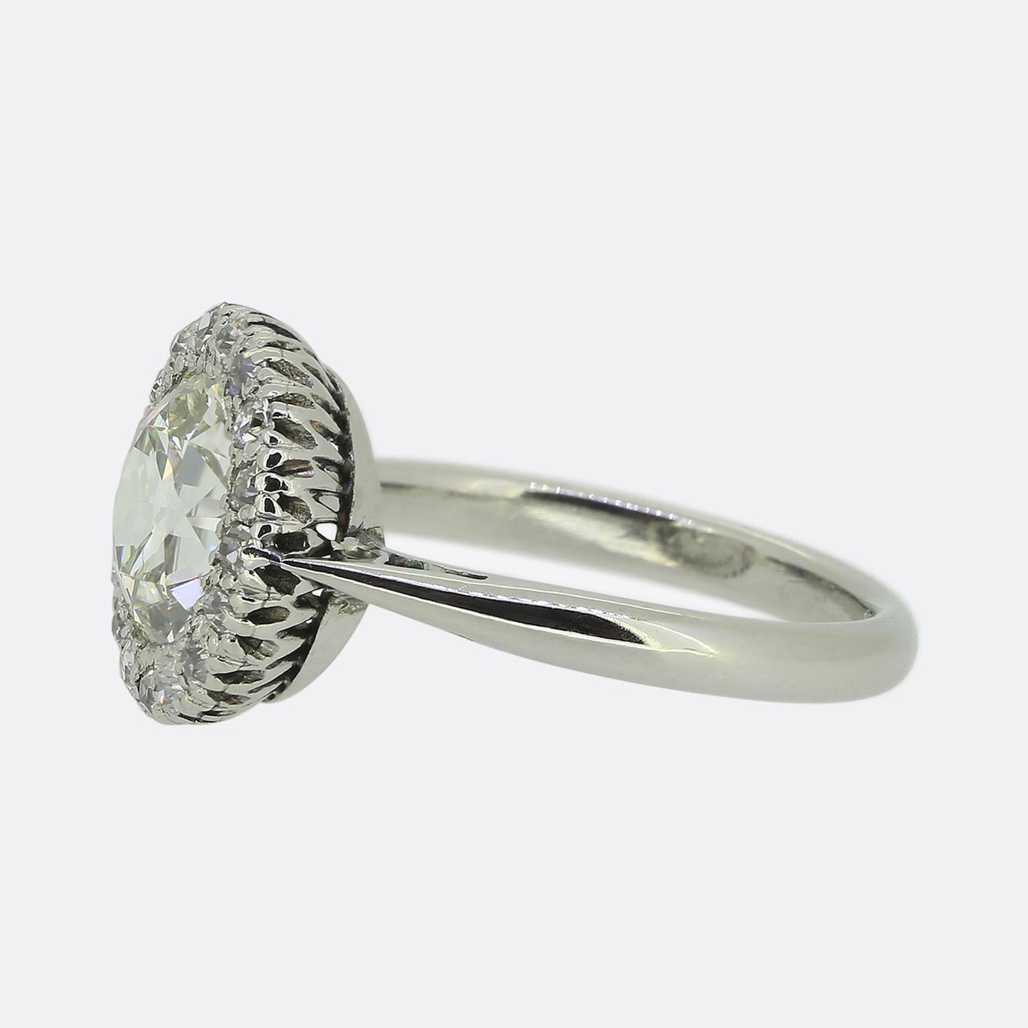 Antique 2.10 Carat Diamond Cluster Ring