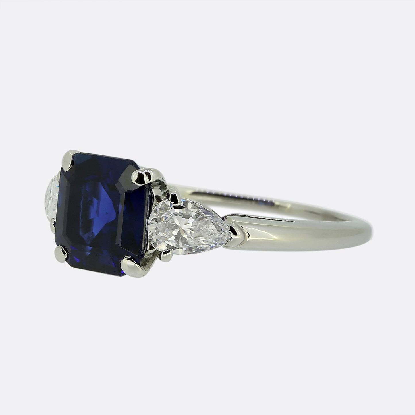 Cartier Sapphire and Diamond Three-Stone Ring
