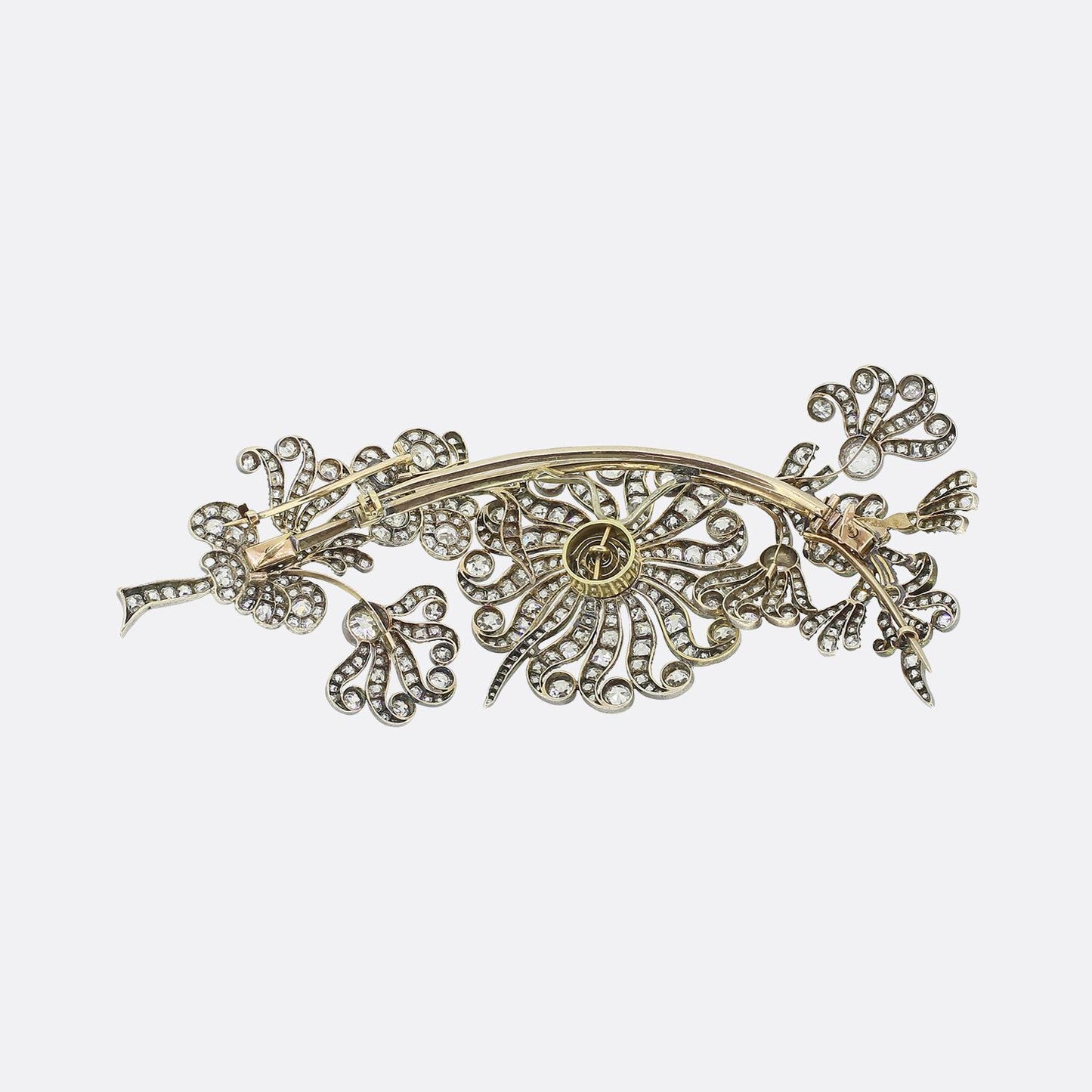 Antique Diamond Tremblant Corsage Spray Brooch