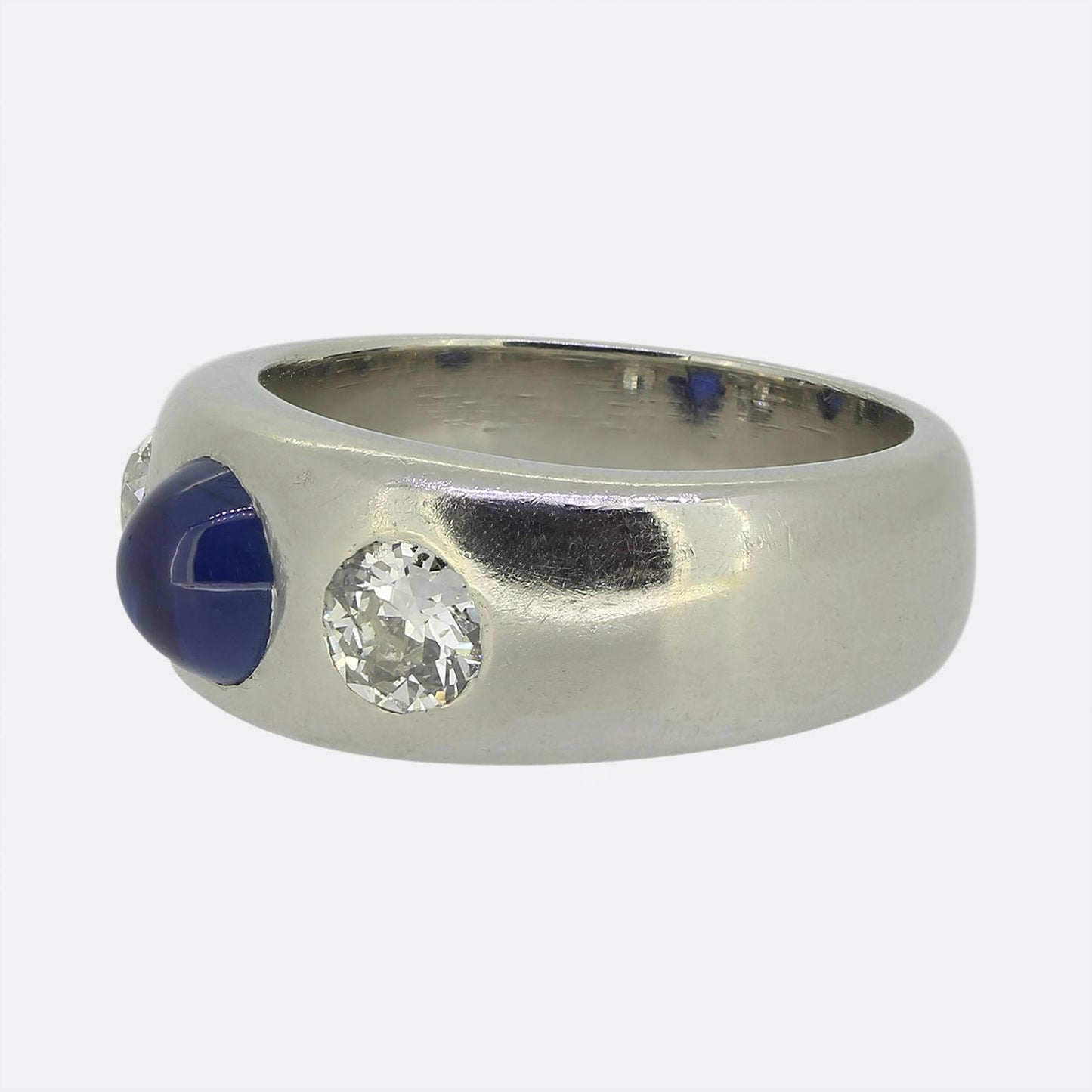 Sapphire and Diamond Three-Stone Ring