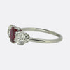 Antique 1.10 Carat Ruby and Diamond Three-Stone Ring