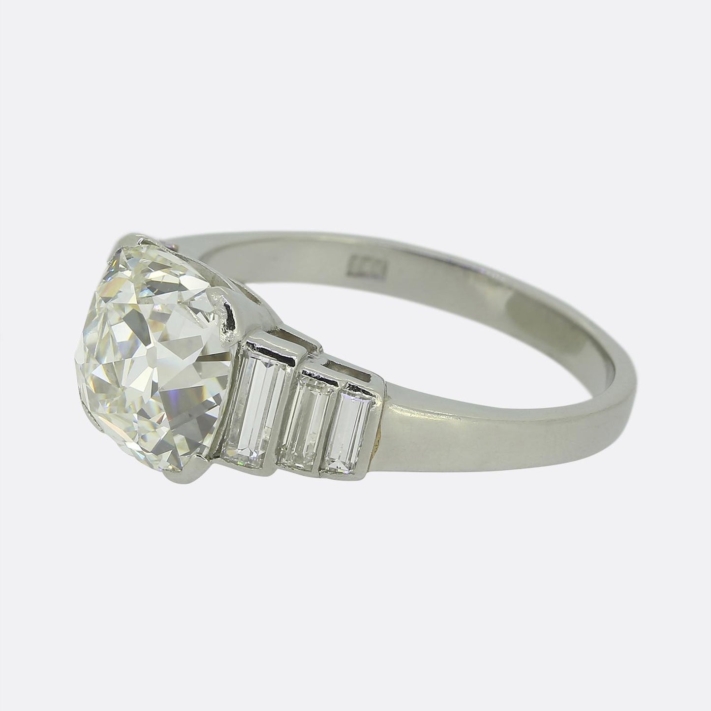 Vintage 3.58 Carat Old Mine Cut Diamond Ring