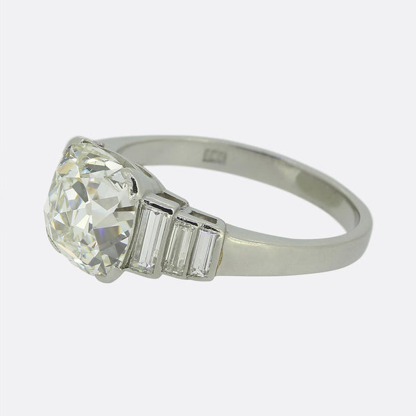 Vintage 3.58 Carat Old Mine Cut Diamond Ring