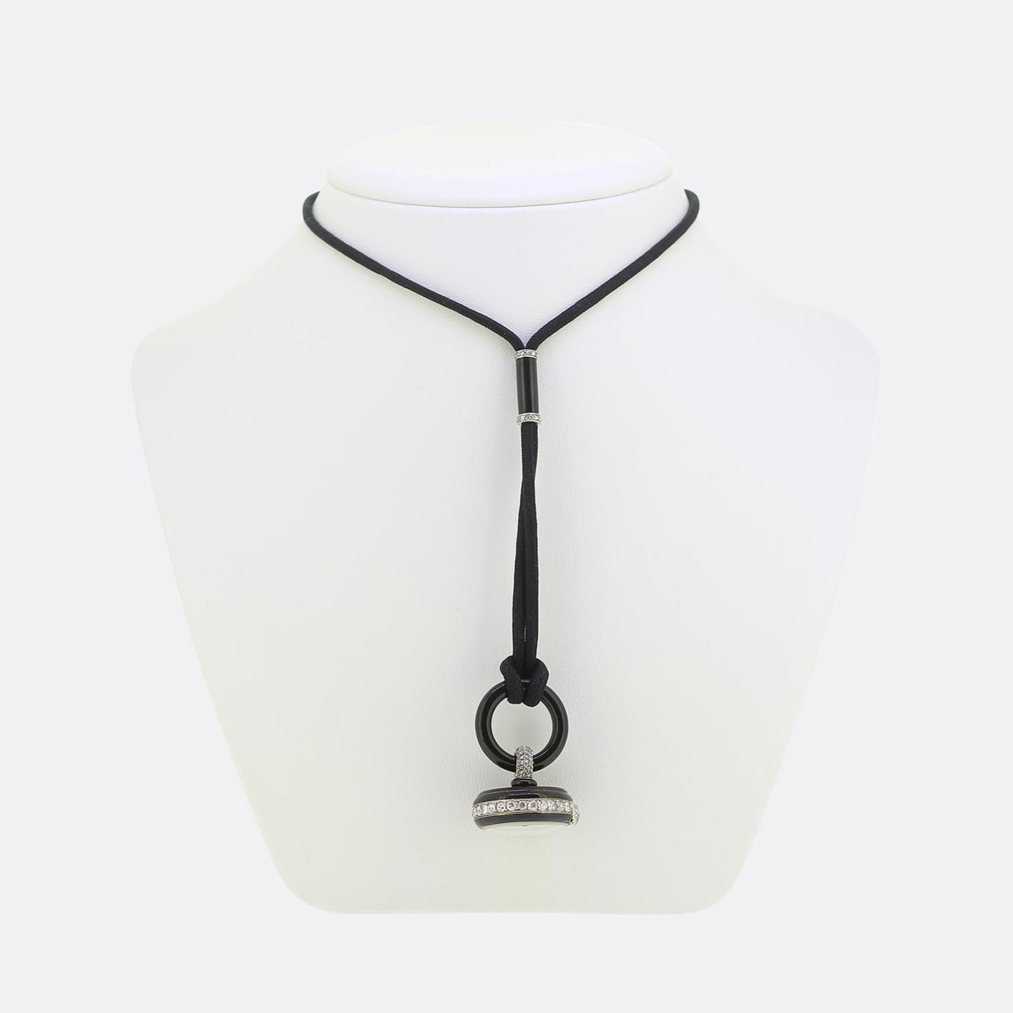 Cartier Antique Diamond Watch Fob Pendant Necklace