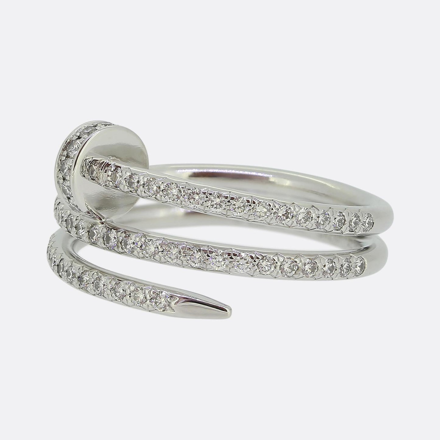 Cartier Juste un Clou Double Semi-Paved Diamond Ring Size N (54)