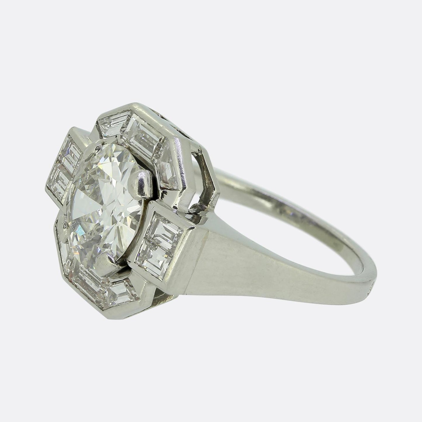 Late Art Deco 1.80 Carat Diamond Ring