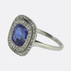 Art Deco 2.70 Carat Ceylon Sapphire and Diamond Ring