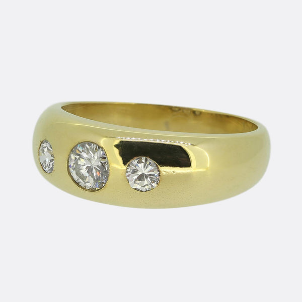0.41 Carat Diamond Three-Stone Gypsy Ring