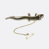 Antique Demantoid Garnet and Diamond Lizard Brooch