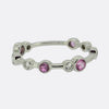 Boodles Full-Hoop Pink Sapphire and Diamond Raindance Ring Size T (61.5)
