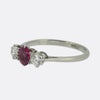 Vintage Ruby and Diamond Three-Stone Ring