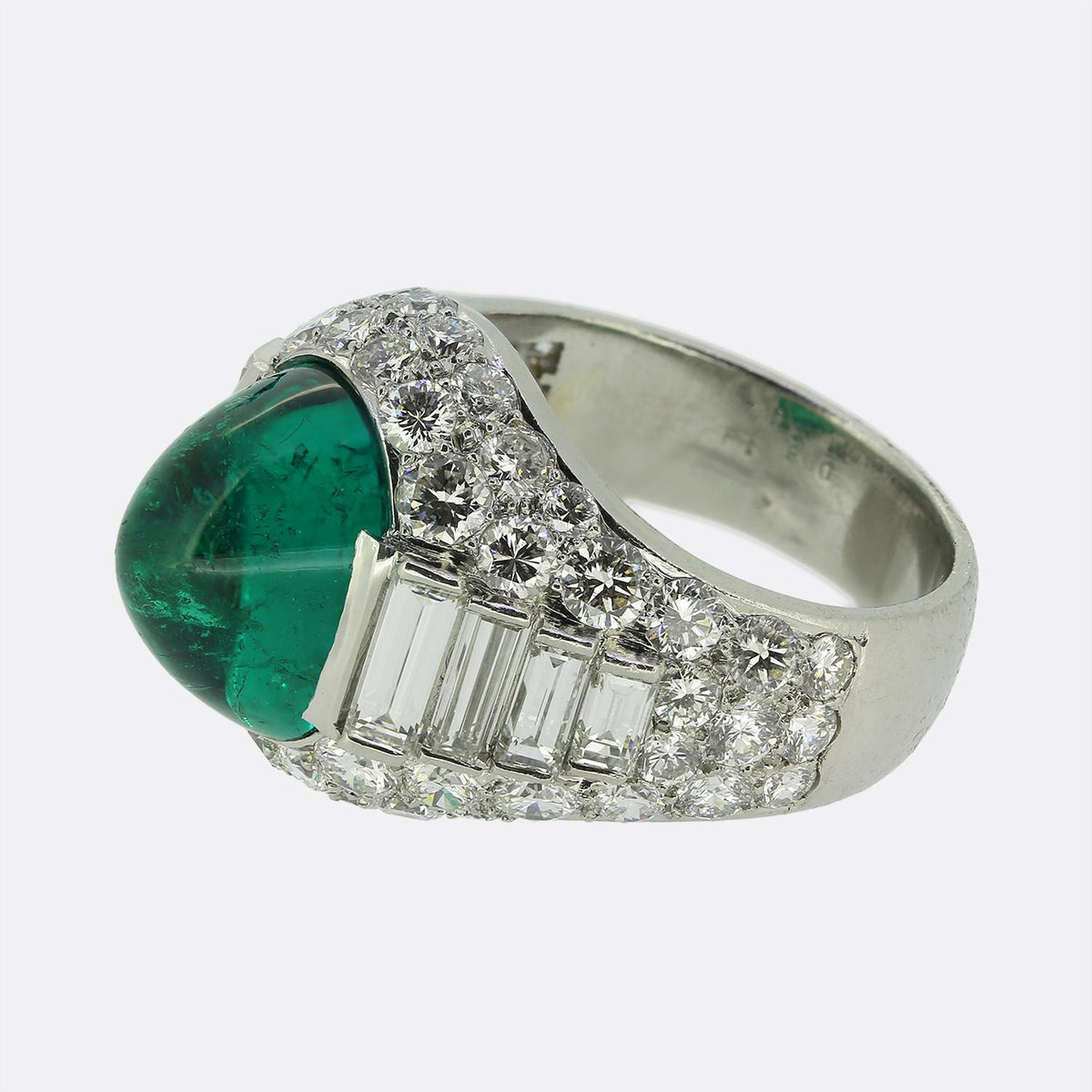 Bvlgari 4.91 Carat Emerald and Diamond Trombino Ring