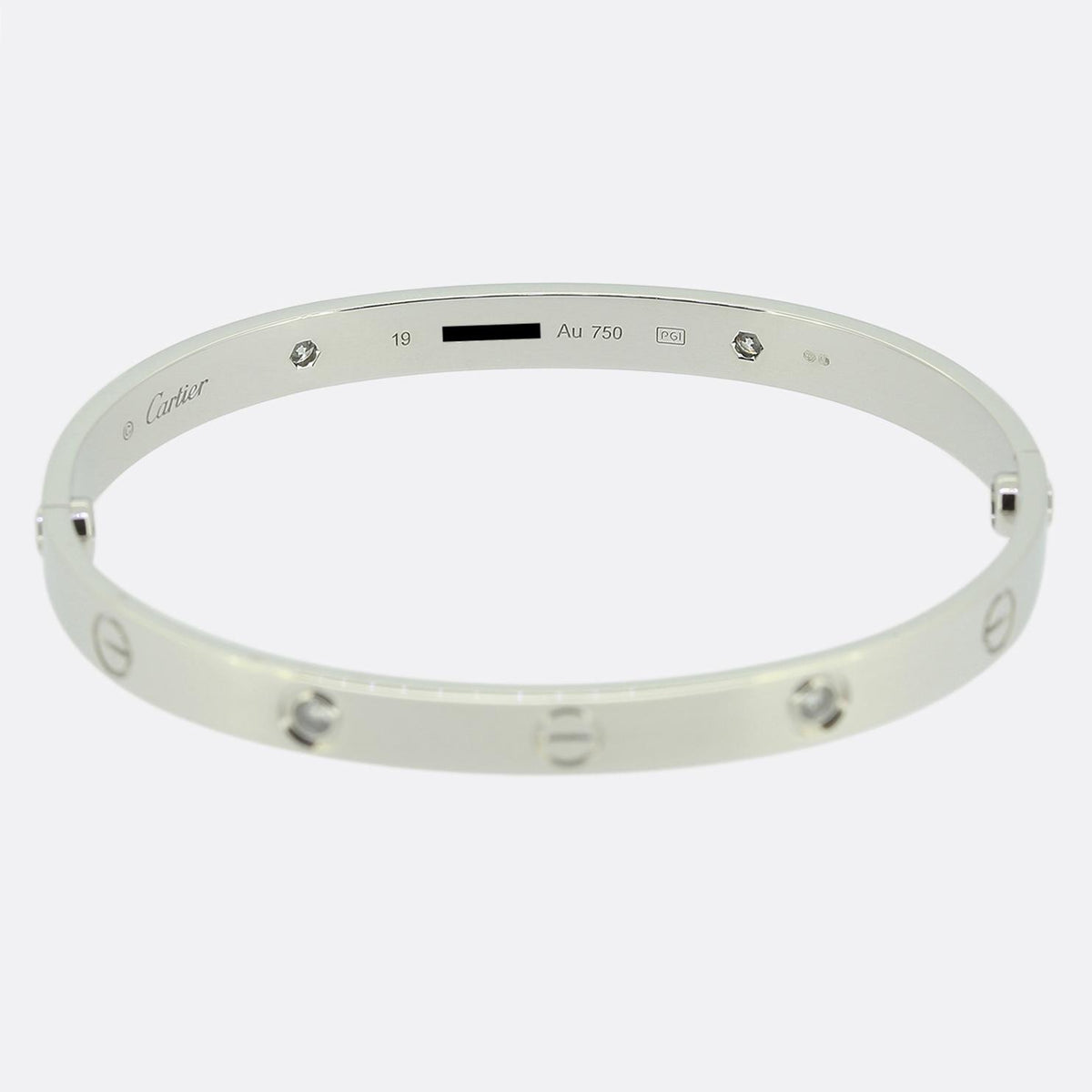 Cartier Four Diamond LOVE Bangle Size 19