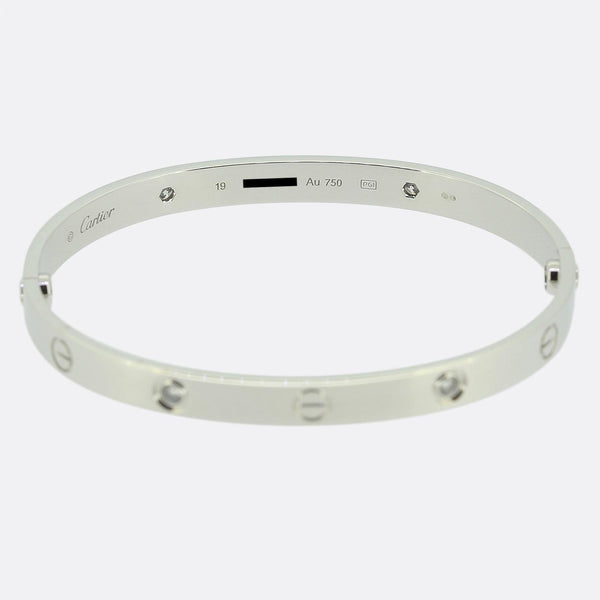 Cartier Four Diamond LOVE Bangle Size 19